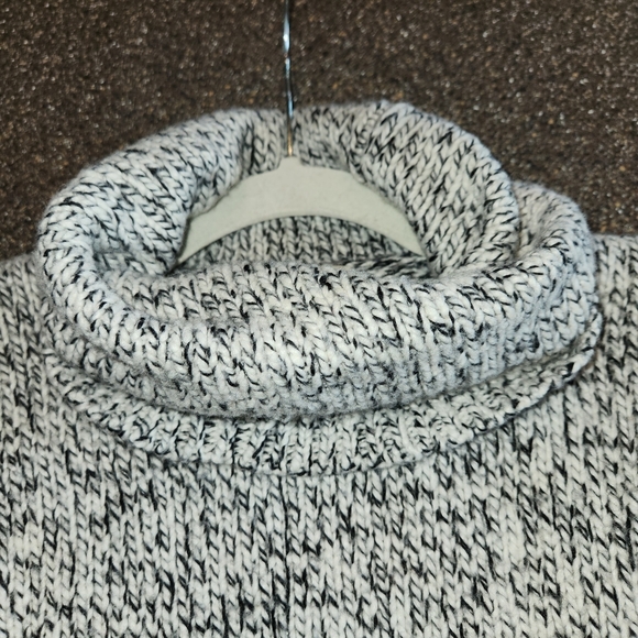 Madewell Marled Black & Cream Turtleneck Sweater Size S Wool Blend Comfortable - Picture 8 of 15